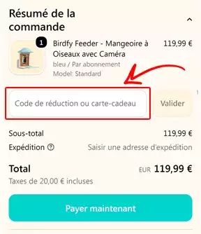Code promo Birdfy