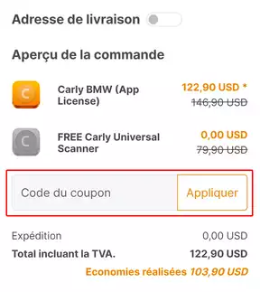 Code promo Carly
